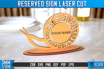 Reserved Sign | Table Sign | Restaurant Accessories | Table Plaque | CNC File SVG Fly Design 