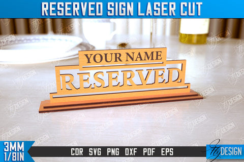 Reserved Signs Bundle | Table Sign | Restaurant Accessories | Table Plaque | CNC Files SVG Fly Design 