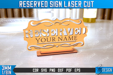 Reserved Signs Bundle | Table Sign | Restaurant Accessories | Table Plaque | CNC Files SVG Fly Design 