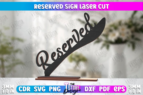 Reserved Signs Bundle | Table Signs | Restaurant Accessories | Table Plaque | CNC Files SVG The T Store Design 