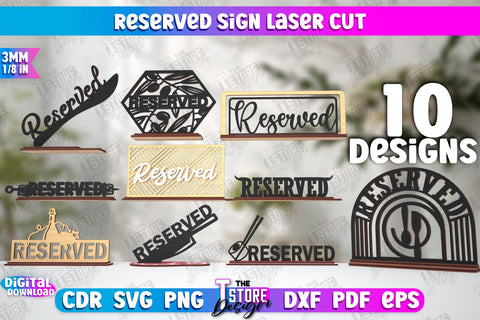 Reserved Signs Bundle | Table Signs | Restaurant Accessories | Table Plaque | CNC Files SVG The T Store Design 