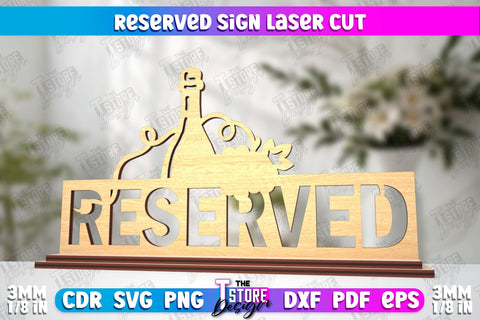 Reserved Signs Bundle | Table Signs | Restaurant Accessories | Table Plaque | CNC Files SVG The T Store Design 