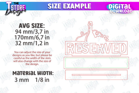 Reserved Signs Bundle | Table Signs | Restaurant Accessories | Table Plaque | CNC Files SVG The T Store Design 