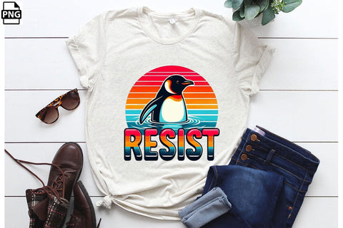 Resist Penguin PNG Clipart Bundle Printable File Sublimation Creativedesigntee 