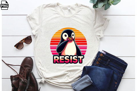 Resist Penguin PNG Clipart Bundle Printable File Sublimation Creativedesigntee 