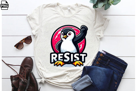 Resist Penguin PNG Clipart Bundle Printable File Sublimation Creativedesigntee 