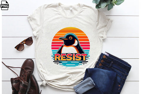 Resist Penguin PNG Clipart Bundle Printable File Sublimation Creativedesigntee 