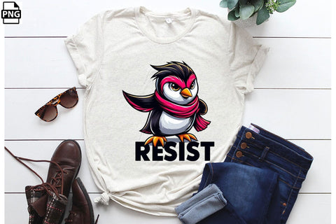 Resist Penguin PNG Clipart Bundle Printable File Sublimation Creativedesigntee 