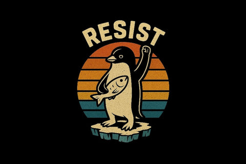 Resist Penguin PNG Clipart Bundle Printable File Sublimation Creativedesigntee 