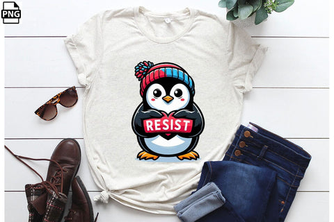 Resist Penguin PNG Clipart Bundle Printable File Sublimation Creativedesigntee 