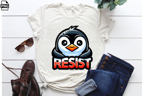 Resist Penguin PNG Clipart Bundle Printable File Sublimation Creativedesigntee 