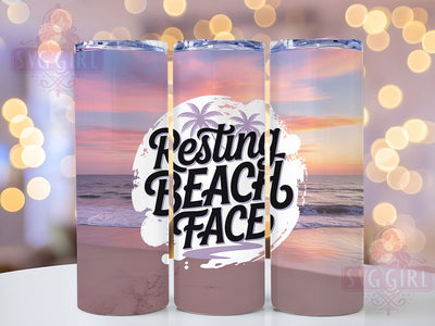 Resting Beach Face Funny Tumbler Wrap, Funny Beach Quote, Resting Face Tumbler, Summer Pun Design, Beach Life Humor, Sassy Beach Gift, Coastal Funny Quote Sublimation SvggirlplusArt 