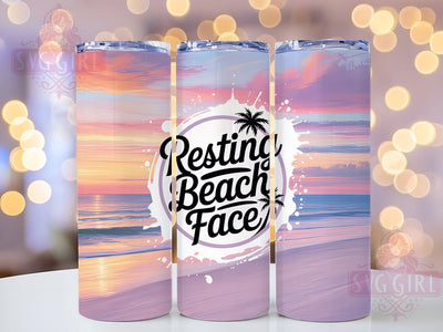 Resting Beach Face Funny Tumbler Wrap, Funny Beach Quote, Resting Face Tumbler, Summer Pun Design, Beach Life Humor, Sassy Beach Gift, Coastal Funny Quote Sublimation SvggirlplusArt 