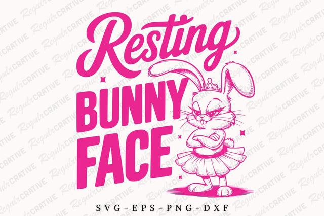 Resting Bunny Face SVG Design SVG Regulrcrative 