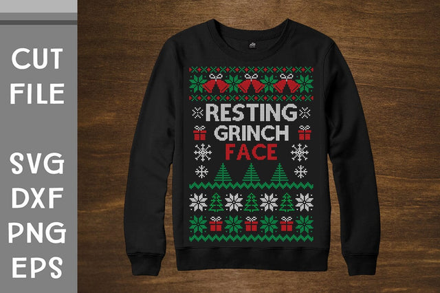 Resting Grinch Face Ugly Sweater design SVG Svgcraft 