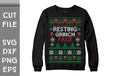 Resting Grinch Face Ugly Sweater design SVG Svgcraft 