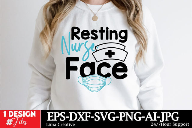 Resting Nurse Face SVG Cut File, Nurse Sublimation, Nurse T-shirt Design ,Nurse SVG Clip Art , Nurse Sublimation quotes , Nurse Retro T-shirt Design SVG Insomnia Std 