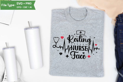 Resting Nurse Face SVG Design, Nurse Quotes SVG Design, Nurse SVG Design, SVGs,Quotes and Sayings,Food & Drink,On Sale, Print & Cut SVG DesignPlante 503 