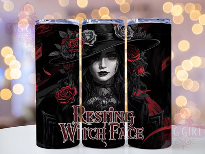 Resting Witch Face Floral Tumbler Wrap, Funny Witch Tumbler, Gothic Roses, Witchy Tumbler, Floral Tumbler, Halloween Tumbler, 20oz Tumbler Wrap Sublimation SvggirlplusArt 