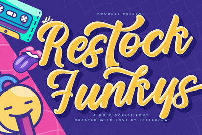 Restock Funkys - Bold Script Font Font Letterena Studios 