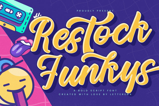 Restock Funkys - Bold Script Font Font Letterena Studios 