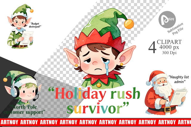 Retail Christmas Sarcasm Clipart Sublimation artnoy 