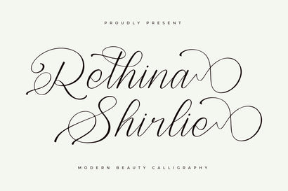 Rethina Shirlie - Modern Beauty Calligraphy Font Letterena Studios 