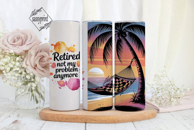 Retired Beach Life 20oz Tumbler Wrap Sublimation sassyprint 
