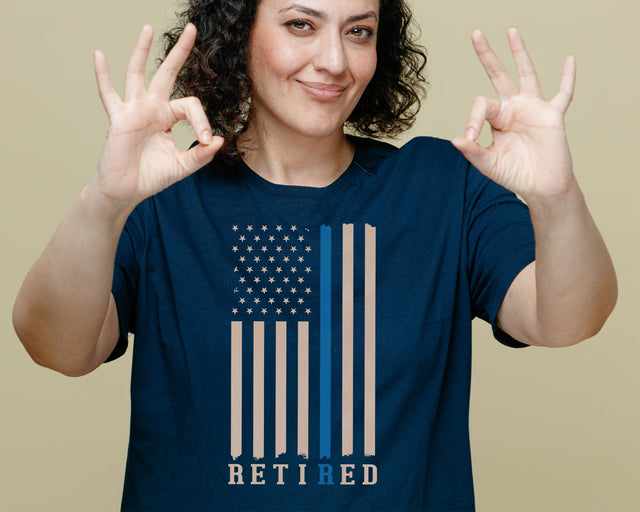 Retired Police Officer Thin Blue Line USA Flag Retirement Vector T shirt Design Ai Svg Png Files, Police svg files for cricut SVG DesignDestine 