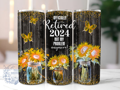 Retirement 20oz Skinny Tumbler, Officially Retired Tumbler Png, Straight & Tapered Tumbler Wrap, Instant Digital Download Sublimation ToriDesigns 