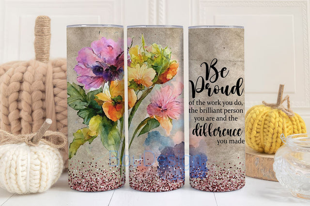 Retirement Tumbler, 20oz Skinny Tumbler Wrap, PNG Tumbler Design, Sublimation Download, Seamless Tumbler, Be Proud Of The Work Sublimation BouDesign 