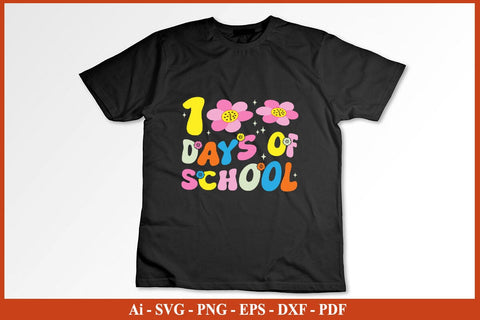 Retro 100 Days Of School Funny 100 Day's School SVG PNG Craft Cut File SVG SVG Print File 