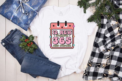 Retro 12 New Chapters 365 New Chances PNG Sublimation CraftLabSVG 