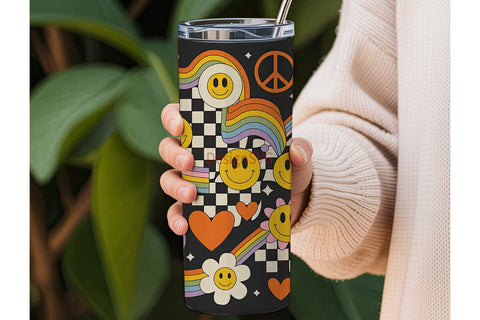 Retro 20oz Tumbler Wrap Sublimation DesignSVG 