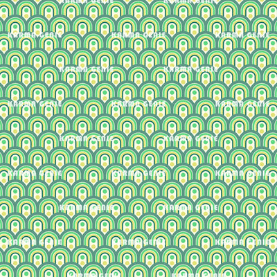 Retro 60s 70s Groovy Green Vintage Mid Century Pattern Digital Paper Digital Pattern Karma Genie Graphics 
