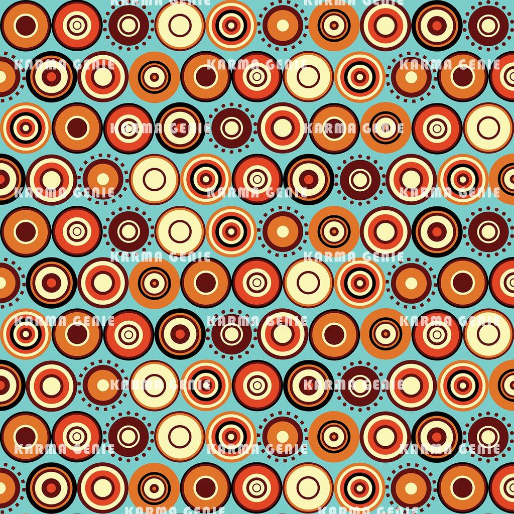 Retro 60s 70s Mid Century Groovy Circles Pattern Digital Paper - So Fontsy