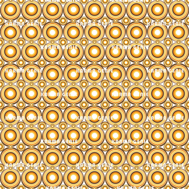 Retro 60s 70s Vintage Mid Century Orange And Brown Circles Pattern Digital Paper Digital Pattern Karma Genie Graphics 