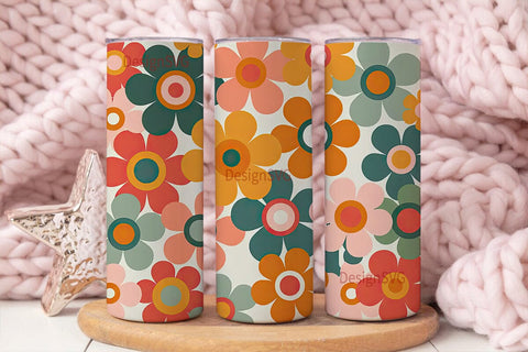 Retro 70s Flower Power 20oz Tumbler Wrap Sublimation DesignSVG 