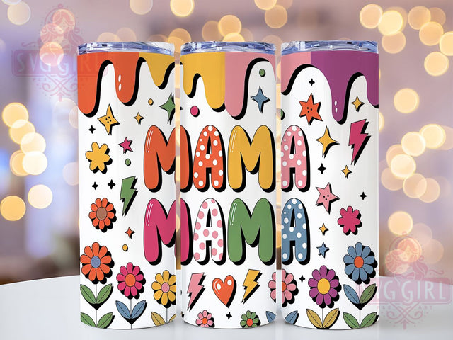 Retro 70s Mama Mom Life 20oz Tumbler, Mama Tumbler, Vintage Tumbler, Mom Life Tumbler, 70s Mama Tumbler, 20oz Sublimation Wrap, Retro Mom TumblerMothers Day Sublimation SvggirlplusArt 