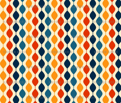 Retro 70s Mid Century Colorful Vertical Diamond Stripes Pattern Digital Paper Digital Pattern Karma Genie Graphics 