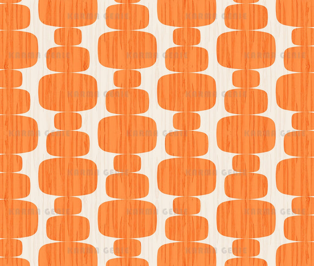 Retro 70s Stacked Orange Rectangle Shapes With Wood Texture Digital Paper Digital Pattern Karma Genie Graphics 