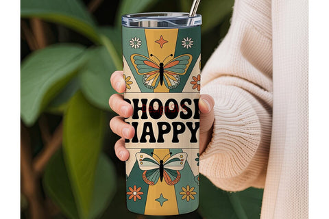 Retro 70s Tumbler Wrap Sublimation DesignSVG 