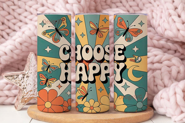 Retro 70s Tumbler Wrap Sublimation DesignSVG 