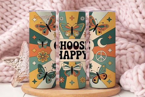 Retro 70s Tumbler Wrap Sublimation DesignSVG 