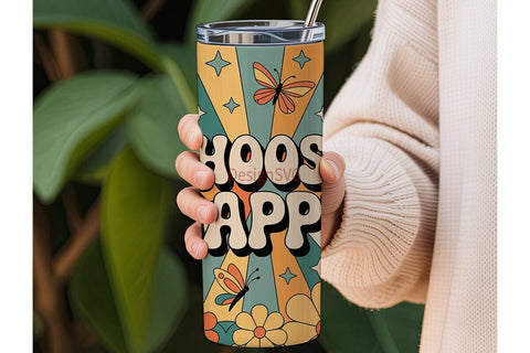 Retro 70s Tumbler Wrap Sublimation DesignSVG 