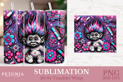 Retro 80s | 20oz Skinny Tumbler Wrap Sublimation PNG Design Sublimation Petunia Digital Design 