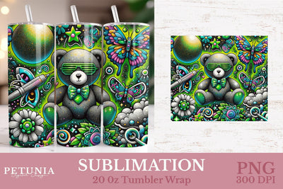 Retro 80s | 20oz Skinny Tumbler Wrap Sublimation PNG Design Sublimation Petunia Digital Design 