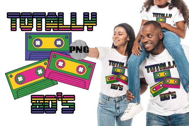 Retro 80's Cassette Tape Rainbow Colors PNG Graphic Sublimation AlexandHer Digital Art 