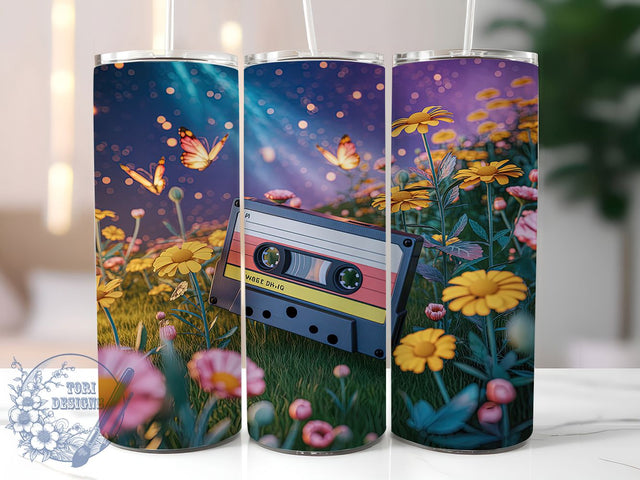 Retro 80s Cassette Tumbler Wrap, Retro Music Wrap, 20oz Tumbler Sublimation, Vintage Audio Design, Neon 80s Sublimation, Mixtape Lover Tumbler, Old School Vibes Wrap Sublimation ToriDesigns 