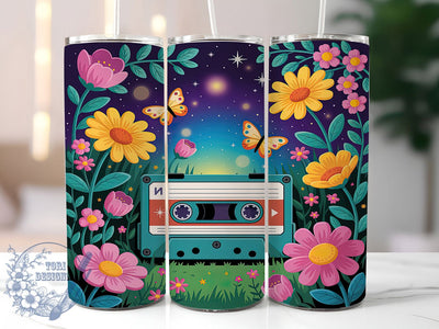 Retro 80s Cassette Tumbler Wrap, Retro Music Wrap, 20oz Tumbler Sublimation, Vintage Audio Design, Neon 80s Sublimation, Mixtape Lover Tumbler, Old School Vibes Wrap Sublimation ToriDesigns 